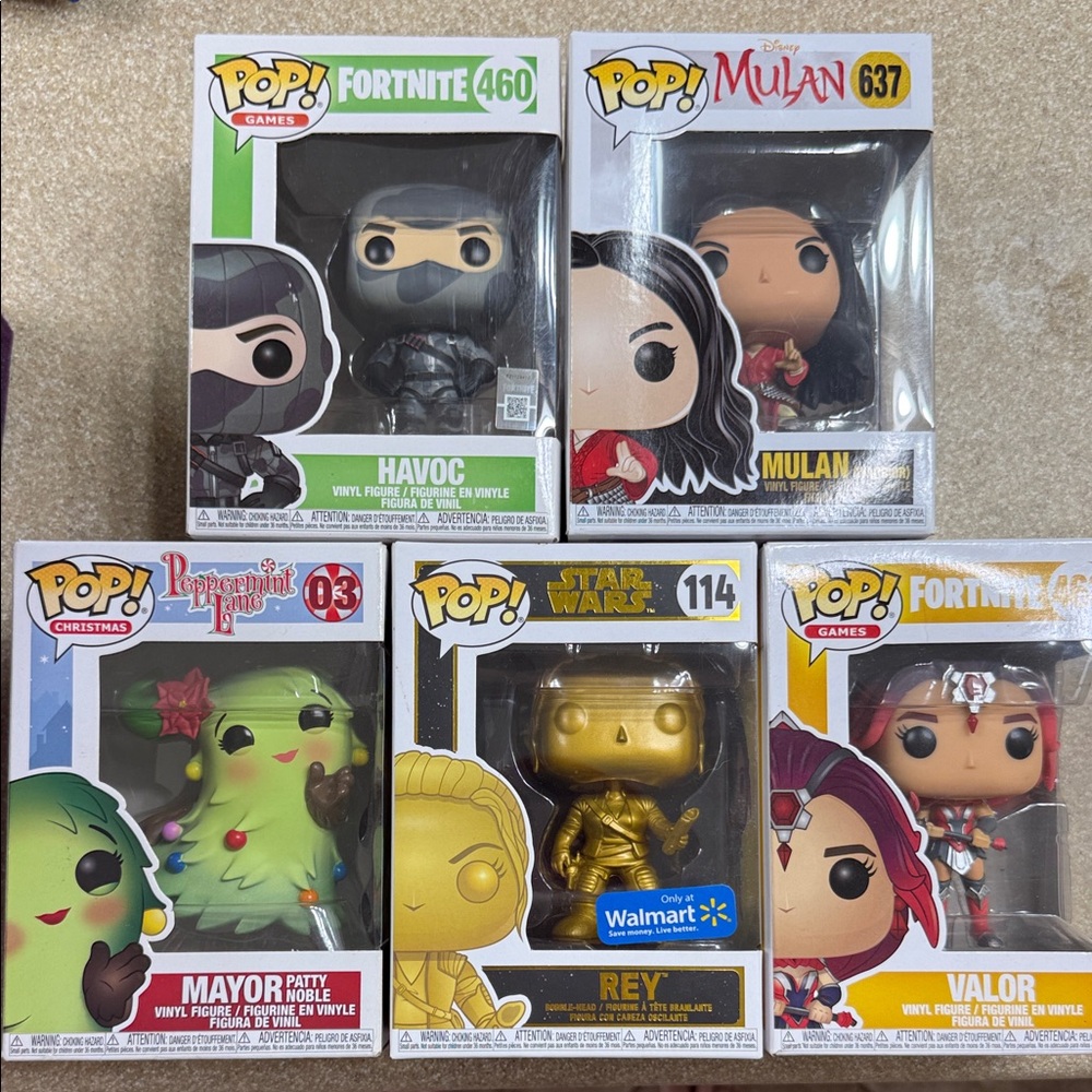 Funko Pop Vinyl Figures - New in Box, Star Wars, Fortnite, Disney, Peppermint Ln